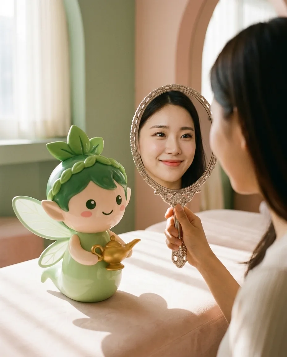 오이쁨이 들어 준 거울 속에서 눈을 맞춘다