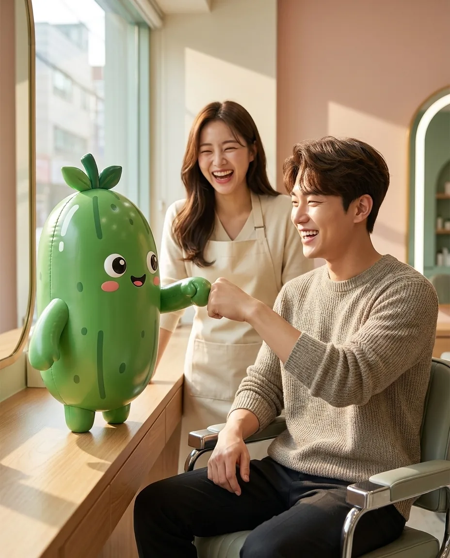 오이쁨과 주먹 인사